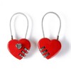 Red Heart Wire Combination Lock - Anti-Theft for Bicycle, Scooter, Motorcycle Heart 2ea