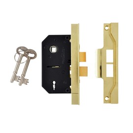 Union Locks 2242 2-Lever Mortice Rebated Sash Lock Electro 78.5mm - Brass (Boxed)
