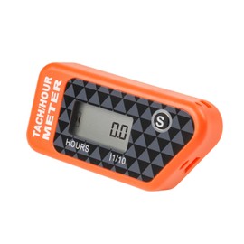 Taikemeti Operating Hour Counter, Tachometer, Waterproof Function, Can Be Applied to Gas Powered Lawn Mower, Snow Blower, Engine, Golf Cart, Forklift (Orange)