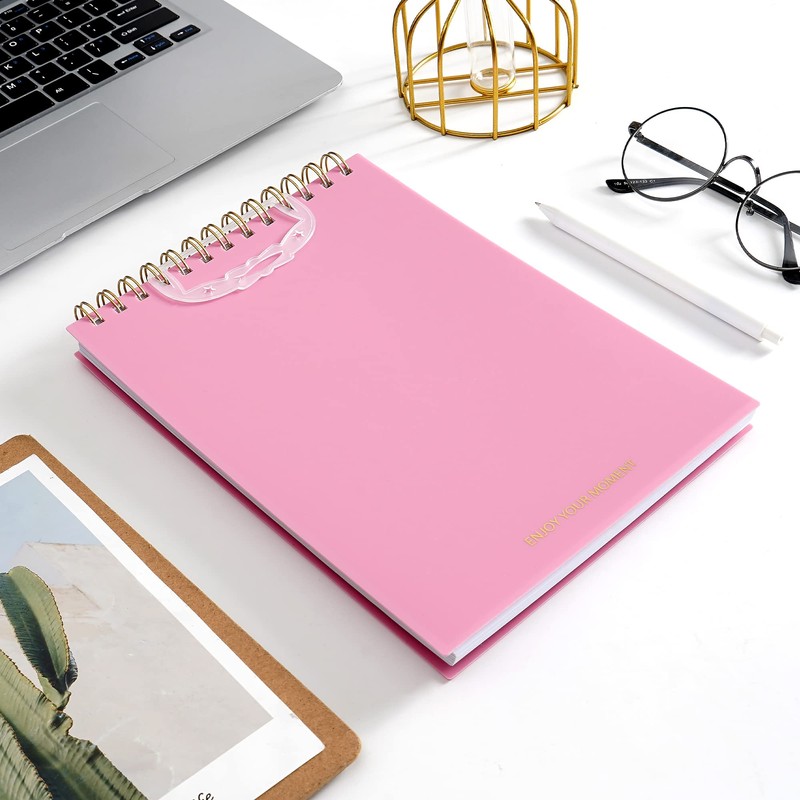 Yoment Top Spiral Notebooks Durable Meeting Notebook Lined Journal 6"x