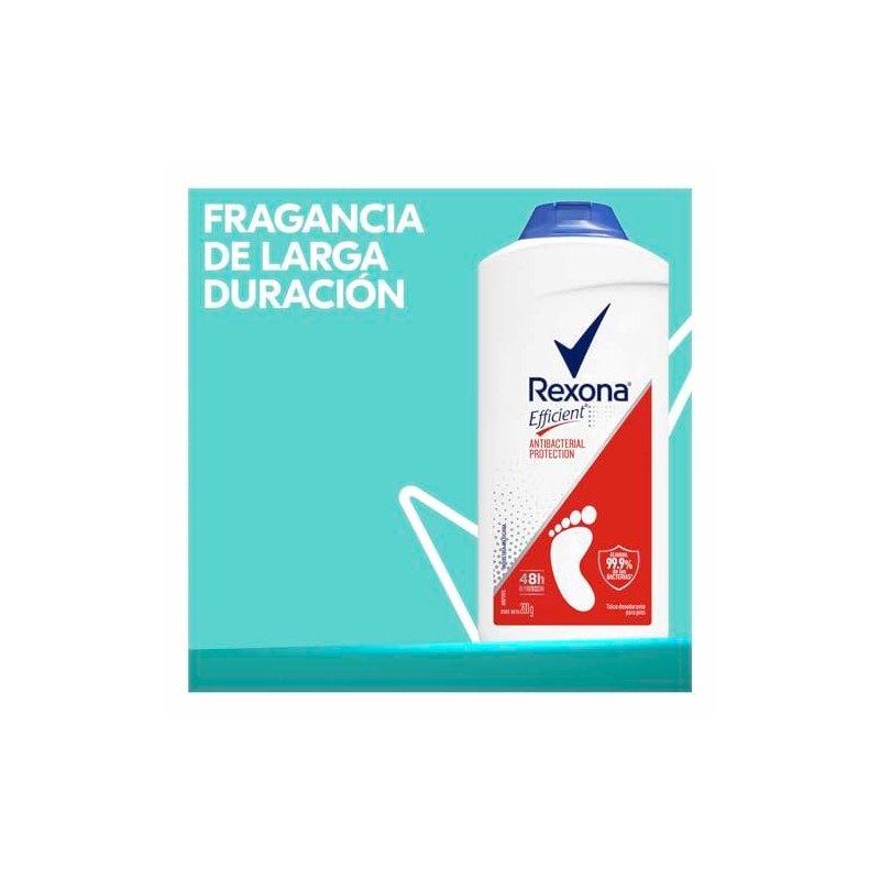 Rexona Efficient Desodorante Antibacterial para Pies en Talco Elimina Bacterias