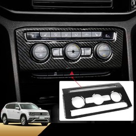 CHICHENKJ for Volkswagen Atlas 2018 2019 2020 2021 2022 2023 Atlas Cross Sport Accessories, Center Console Knob Panel Cover ABS Carbon Fiber Texture