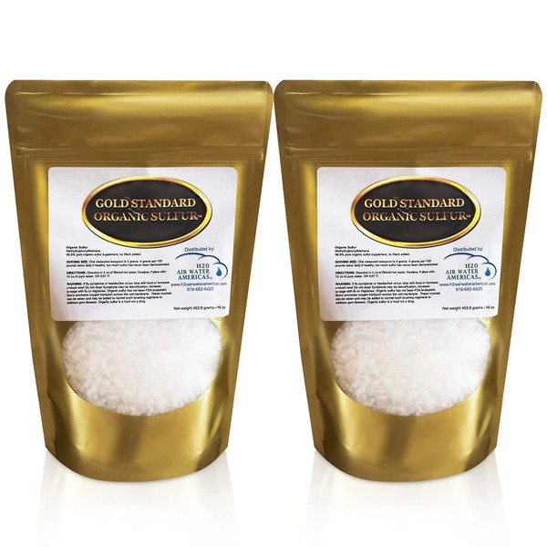 Gold Standard Organic Sulfur Crystals 2lb - 99.9% Pure MSM Crystals - MSM Powder Organic - 3rd Party Tested Sulphur