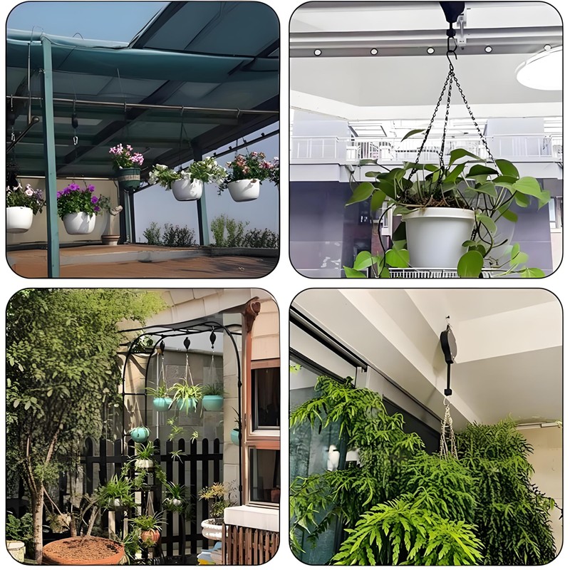 TIANLIN 4 PCS Heavy Duty Retractable Plant Hanger,Plant Pulleys for