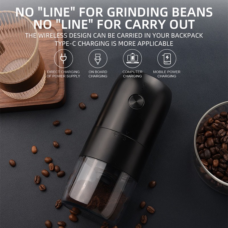 Portable Electric Coffee Grinder Type-C Rechargeable Coffee Bean Grinder with