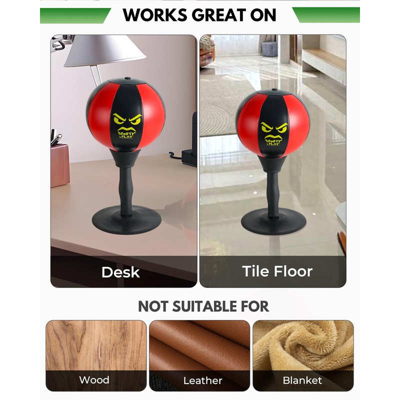 Desktop Punching Bag with Double Suction Cup Base for Stress