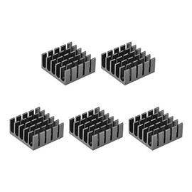 sourcing map Electronic Radiators Heatsink for MOS GPU IC Chip Black 22 x 22 x 10 mm 5pcs