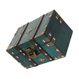 Alipis Wooden Keepsake Box Lockable Treasure Chest Vintage Jewelry Storage Box Multi-purpose