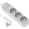 Electraline 62177 3-Way Power Strip with Switch, Cable 3 m