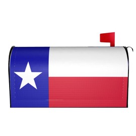 Ykklima Texas Lone Star State Flag Pattern Magnetic Mailbox Cover Waterproof MailWraps Letter Box Cover for Garden Yard Outdoor Decor Large Size - 25.5 x 21 in