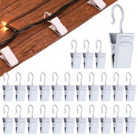 Gisafai Christmas Shingles Light Clips Asphalt Roof Light Clips Mini Gutters Hooks for Hanging Christmas Outdoor Decoration, Electroplated Iron(White,50 Pcs)