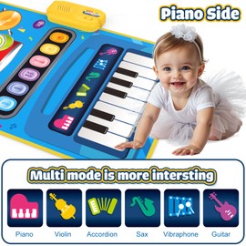 Baby Toys for 1 Year Old Boy Girl, 2 in 1 Musical Piano & Drum Mat for Toddlers 1-3, Early Education Baby Piano Mat Learning Floor Toy 12-18 Months, Christmas Birthday Gift for 1 2 3 Year Old Girl Boy
