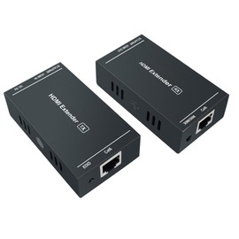 HDMI Extender Low Latency 165ft/40m, Over Single Cat5e/6 RJ45 Cable Full HD 1080P Support 3D EDID, Lossless Transmission Only One Power Supply Needed with Transmitter and Receiver