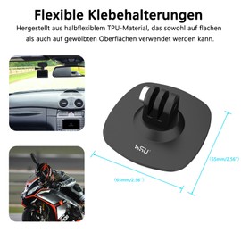 HSU Flexible Helmhalterungen für Insta360, Klebehalterungen für Go Pro, 3-in-1 Action-Kamera-Zubehör-Kit