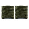 firstchoicelighting Set of 2 Green Crushed Velvet Table Lamp Shades,