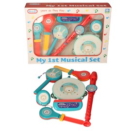 A to Z My 1st Musical Set, Baby Musical Instruments Toy Set, 18+ Months, Coral and Turquoise