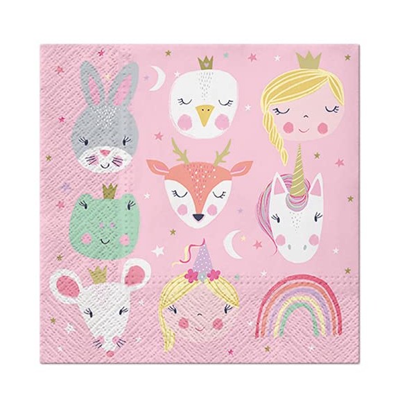 20 Napkins M?rchenfreunde Girls Animals Children Birthday 33 x 33