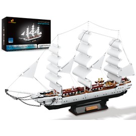 JMBricklayer Ship Building Toy - Building Sets for Adult 40104, White Swan Model Ship Attractive Showroom Decoration, Pirate Ship & Nautical Adventure Experience Construction Toys