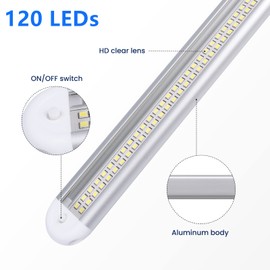 Bonlux 12V LED Interior Van Light Bar, Ultrathin 120 LEDs 12V LED Strip Light, Universal Interior Strip Light for RV Carvan Campervan Motorhome Kitchen with Switch,6500K 1800LM Ultra-Bright,4 Pack