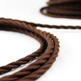 smartect Braided Cable Twisted, Brown, 3 Metres 3 Core Electrical Cable (3 x 0.75mm²) Vintage Fabric Electrical Wire for Your DIY Project
