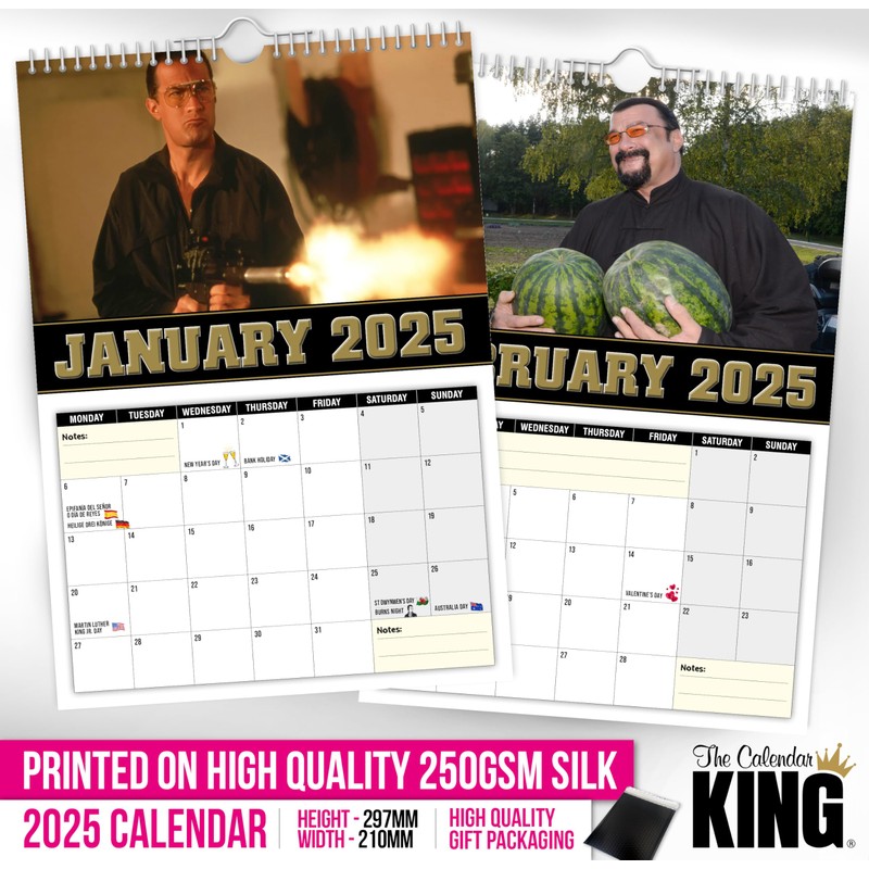 The Calendar King // Steven Seagal - A4 Size 2025