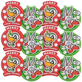 Festive Assorted Looney Tunes Christmas Magnet Craft Kit (12 Sets) - Featuring Daffy Duck & Bugs Bunny - Perfect for Christmas Crafts or Decoration