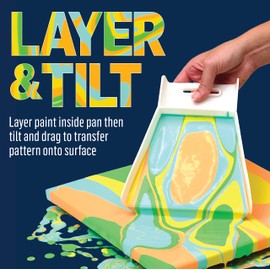 FolkArt Drizzle Flat Pan and Swipe Set, Durable Tools Perfect for DIY Paint Pouring Arts and Crafts Projects, 50828, White