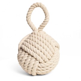 Monrocco Decorative Door Stoppers Rope Knot Door Stop for Bedroom, Living Room, Window Wedge, Bookend (Ivory)
