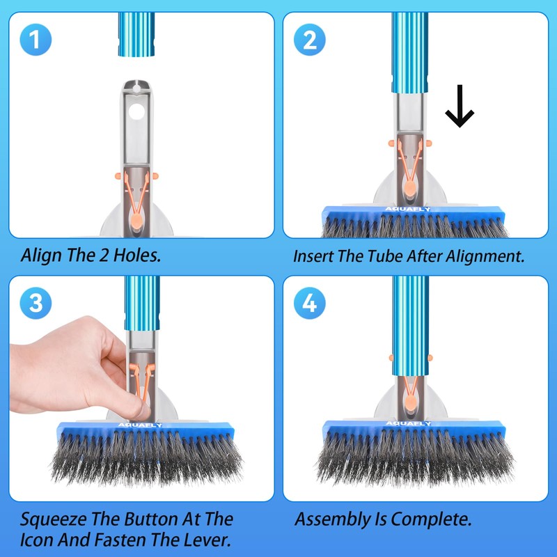 AQUAFLY Pool Pumice Stone & 5.5" Stainless Steel Brush Kit