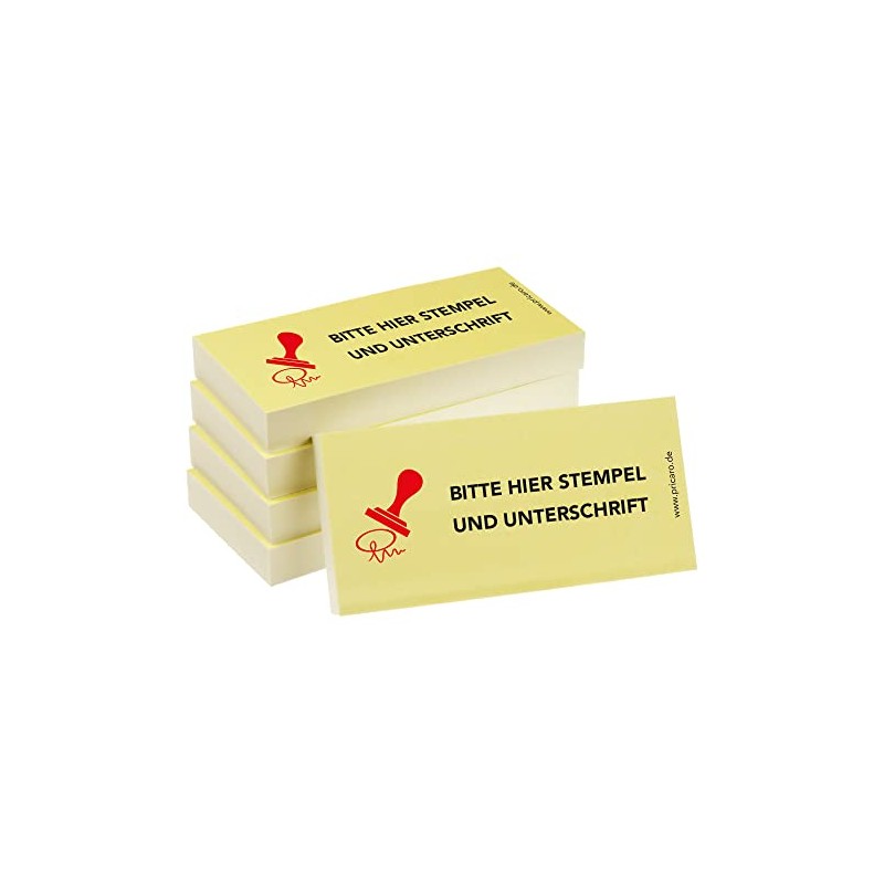 PRICARO Stamp and Signature Sticky Notes 100 Sheets Pack of