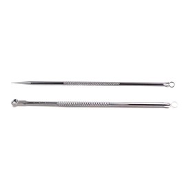 BoldnYoung, Stainless Steel Blackhead Remover Needle Round and Pointed Tip, Purple (Pack of 2)