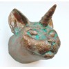 Bronze Cat Unicorn Wall Mount