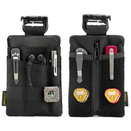 VIPERADE VE25 EDC Pouch, EDC Pocket Organizer with DIY Patches Area, 7 Pockets EDC Organizer for Men, EDC Pouch for Everyday Carry, Multitool Pouch EDC Pocket Pouch for EDC Gears (Black)