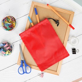 PALTERWEAR Drawstring Bag with Toggle - Nylon Cinch and Ditty Pouch (Red, 6 x 8 Inch)