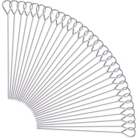 30 Pieces Stainless Steel Roulade Needles, 20 cm Barbecue Skewers, Meat Needle, Cocktail Sticks, Fruit Skewers