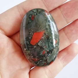 Bacatgem Natural African Bloodstone Mini Oval Palm Pocket Healing Crystal Massage Spa Energy Stone,Crystals and Healing Stones