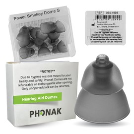 Phonak Power Smokey Dome Small (0.39 inch=10mm) 10 Domes, Genuine OEM Switzerland Replacement by Sonova, Hearing Aid Domes for Power 2 Pin Receiver Accessories -1 Pack/10 Domes Total