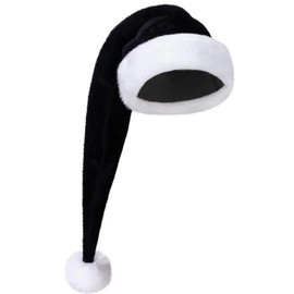 morytrade Santa Hat Santa Cos Christmas Cosplay Santa Claus (Black, Long, 29.5 inches (75 cm)