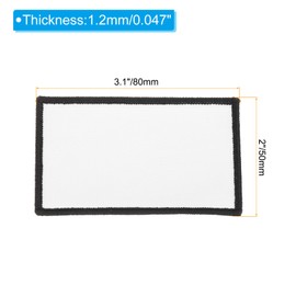 PATIKIL Sublimation Blank Patches Fabric Rectangular Iron-on Repair Blank Patches for Hat Caps Clothes Shoes Bags Backpacks DIY Crafts, 10 Pcs, White, 2x3