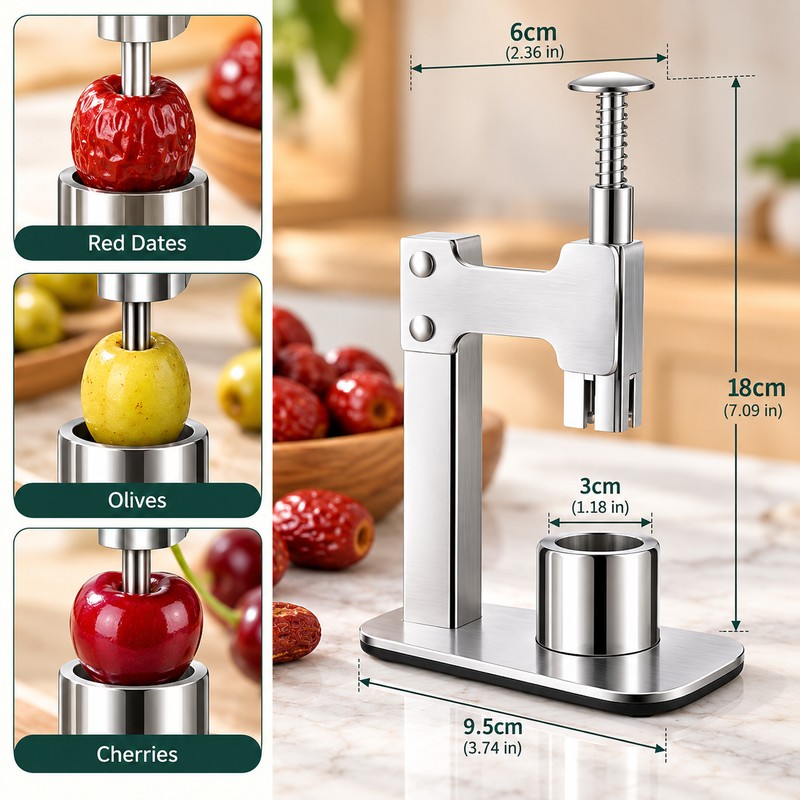 Stainless Steel Fruit Corer for Easy Pit Removal – Manual