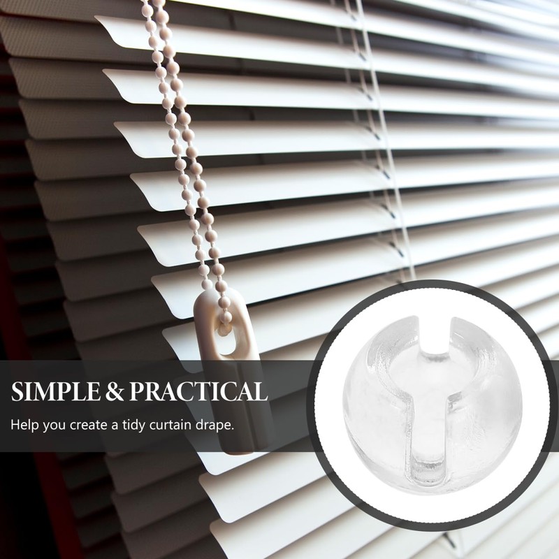 Unomor 12Pcs Clear Bead Chain Stops for Roller Shades and