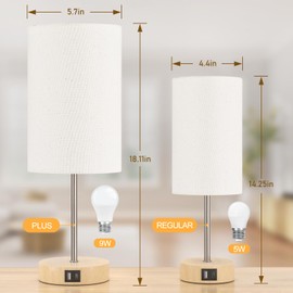 AKASUKI 18Inch Table Lamp with Dual Charging Station, 3 Way Dimmable Touch Lamp for Bedroom, Living Room, Office(LED Bulb Included)