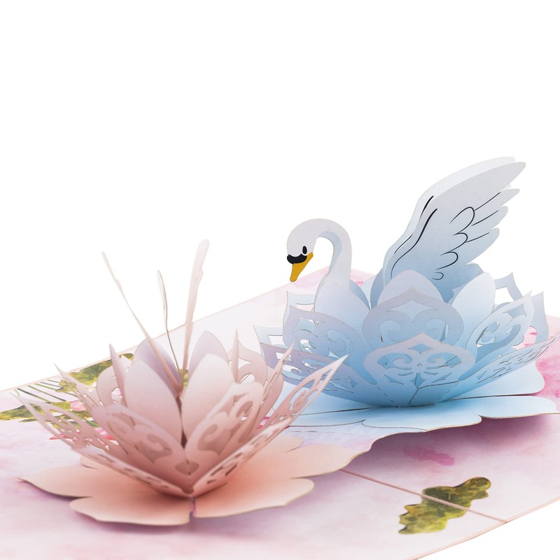 Pop Up Card 2 Swans