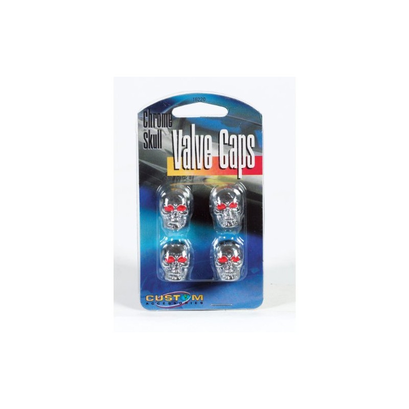 Custom Accessories 16220 Chrome Skull Style Valve Cap -, Pack