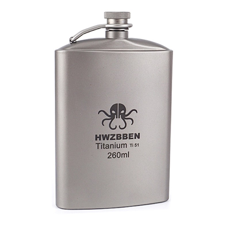Ti Flask 250ml Portable Whisky Flask for Men Outdoor Camping