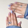 24 Uñas Postizas Medianas Almendradas Con Pegamento. Set De Uñas