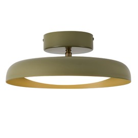 BISAMIYA Modern LED 12.6 inch Ceiling Light, Adjustable Semi Flush Mount Ceiling Light Fixture, Brass Accent, for Hallway, Kitchen, Entryway, 18W 3000K Warm White