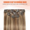 XDhair Clip-In Real Hair Extensions, 55 cm, 120 g, 6