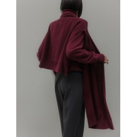 Memoa Memoire Claire Raccoon Merino Wool Shawl Muffler (Burgundy)