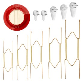 10 Pcs Plate Hangers for Walls,Wall Plate Hangers,Plate Hanger,Plate Wall Hangers,Plate Holder for Wall, 4/ 6/8/10/12 Inch Stainless Steel W-Shaped,Antique Art Decorative Board Display Wall Hanging